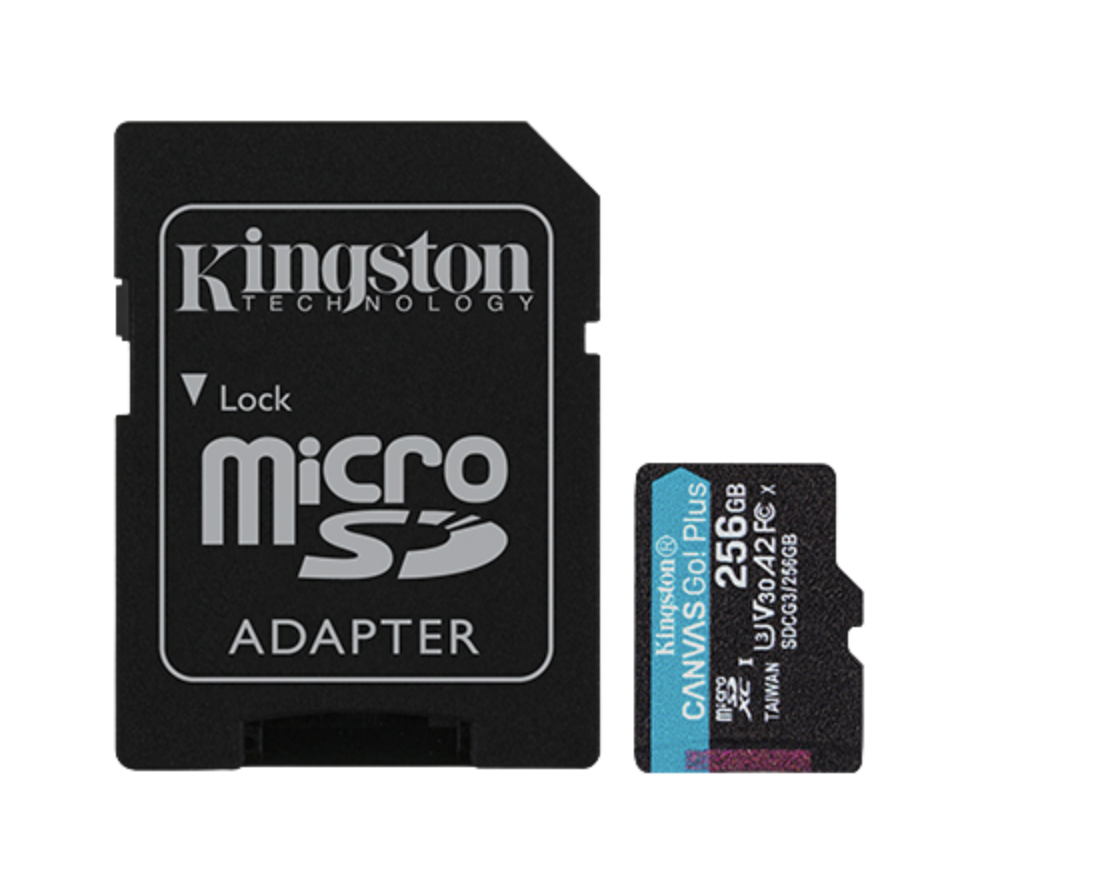 Memoria Micro SD Kingston 256gb Canvas Go! Plus Uhs-i A2 V30 U3 C10-2