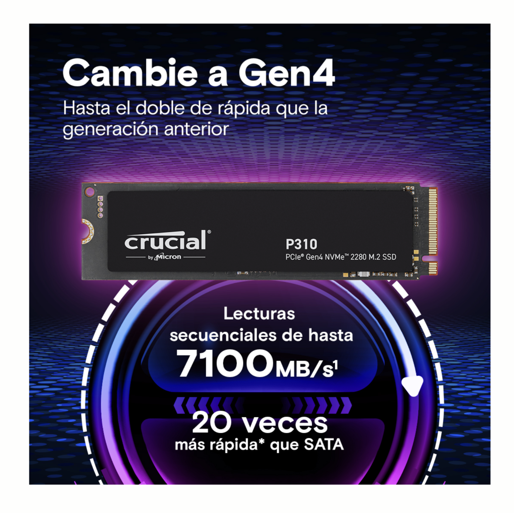 Unidad Ssd Crucial P310 PCIe NVMe 2280 M.2 SSD 500GB-4