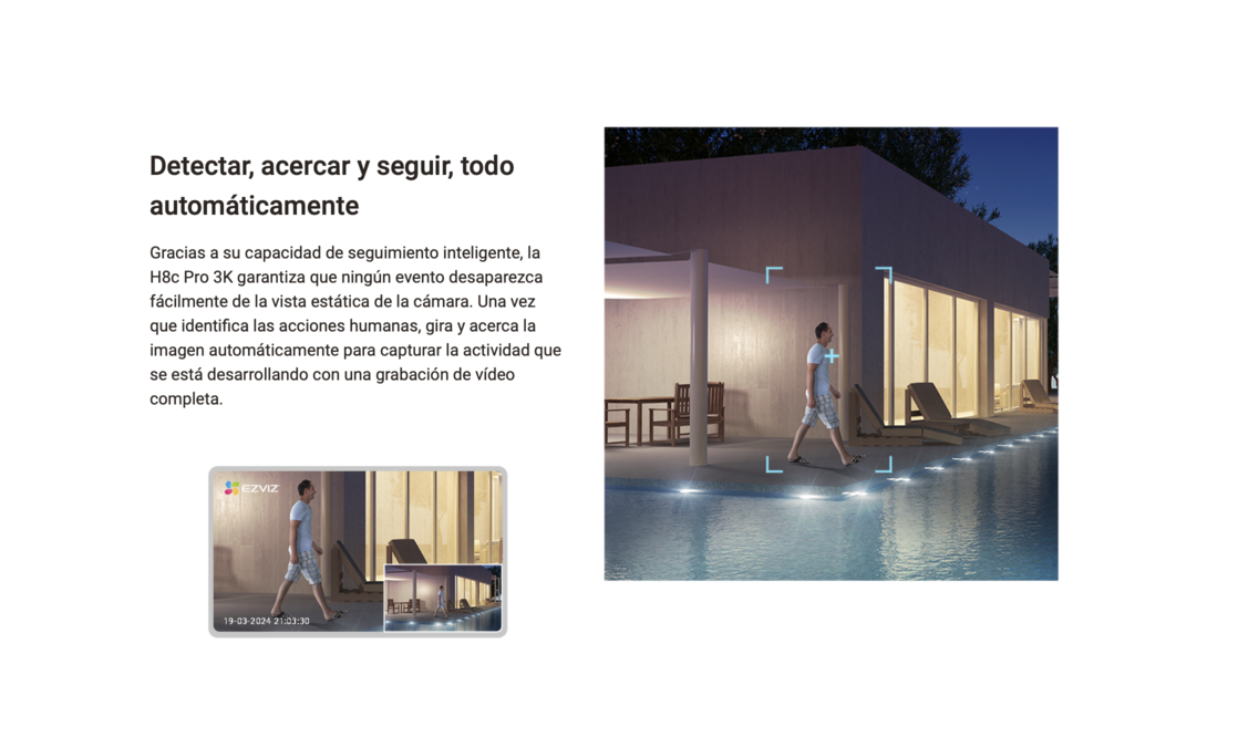 Smart Cámara Outdoor Giratoria 360º Ezviz H8C Pro 2k Cableada-3
