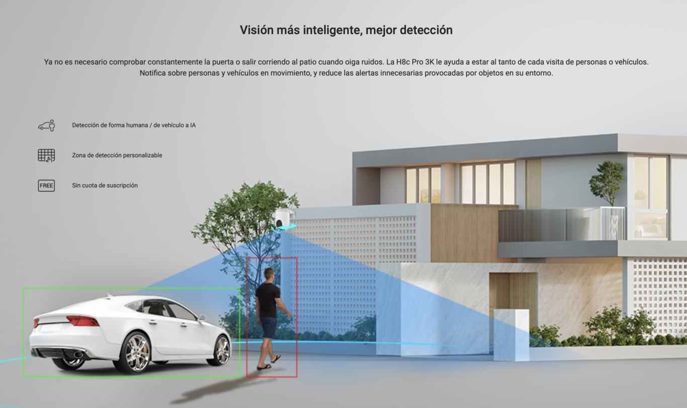 Smart Cámara Outdoor Giratoria 360º Ezviz H8C Pro 2k Cableada-6