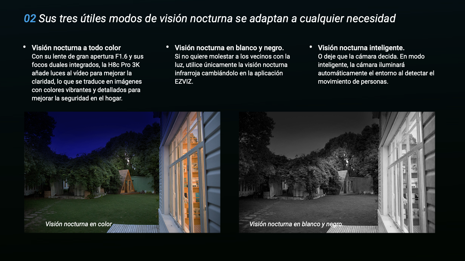 Smart Cámara Outdoor Giratoria 360º Ezviz H8C Pro 2k Cableada-7
