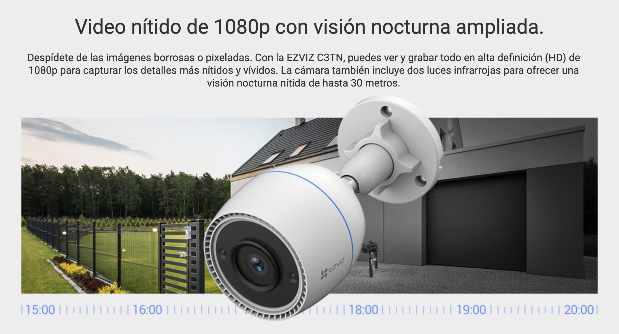 Smart Cámara Ezviz Outdoor Fija 1080P Cableada Wifi 2k Alexa iP67-3