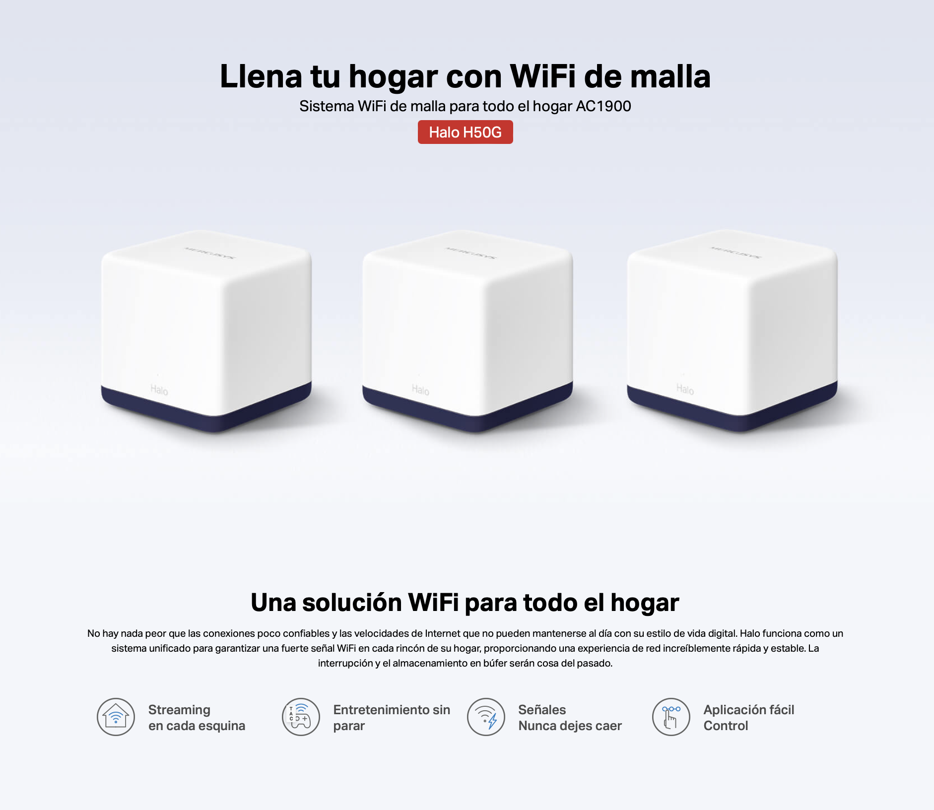 Set 3 Sistema Wi-fi Mesh Gigabit Halo H50g Ac1900 Mercusys-5