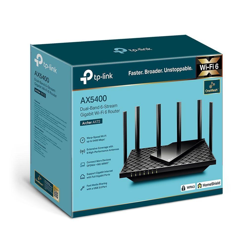 Router AX5400 Tri-Band Gigabit Wi-Fi 6 Archer AX72OneMesh™-5