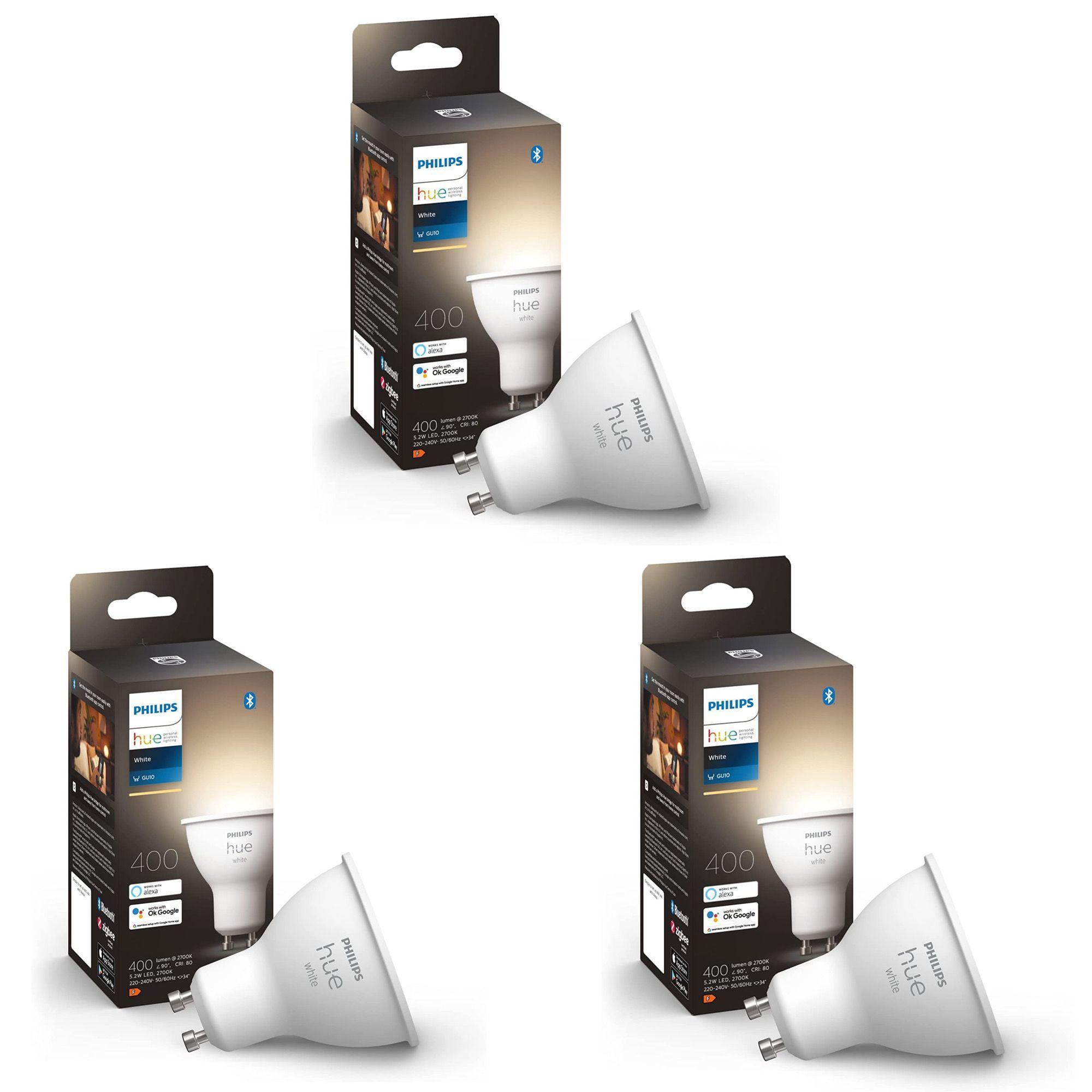 Pack 3 Philips Hue White    GU10 400LM s Zigbee & Bt-0