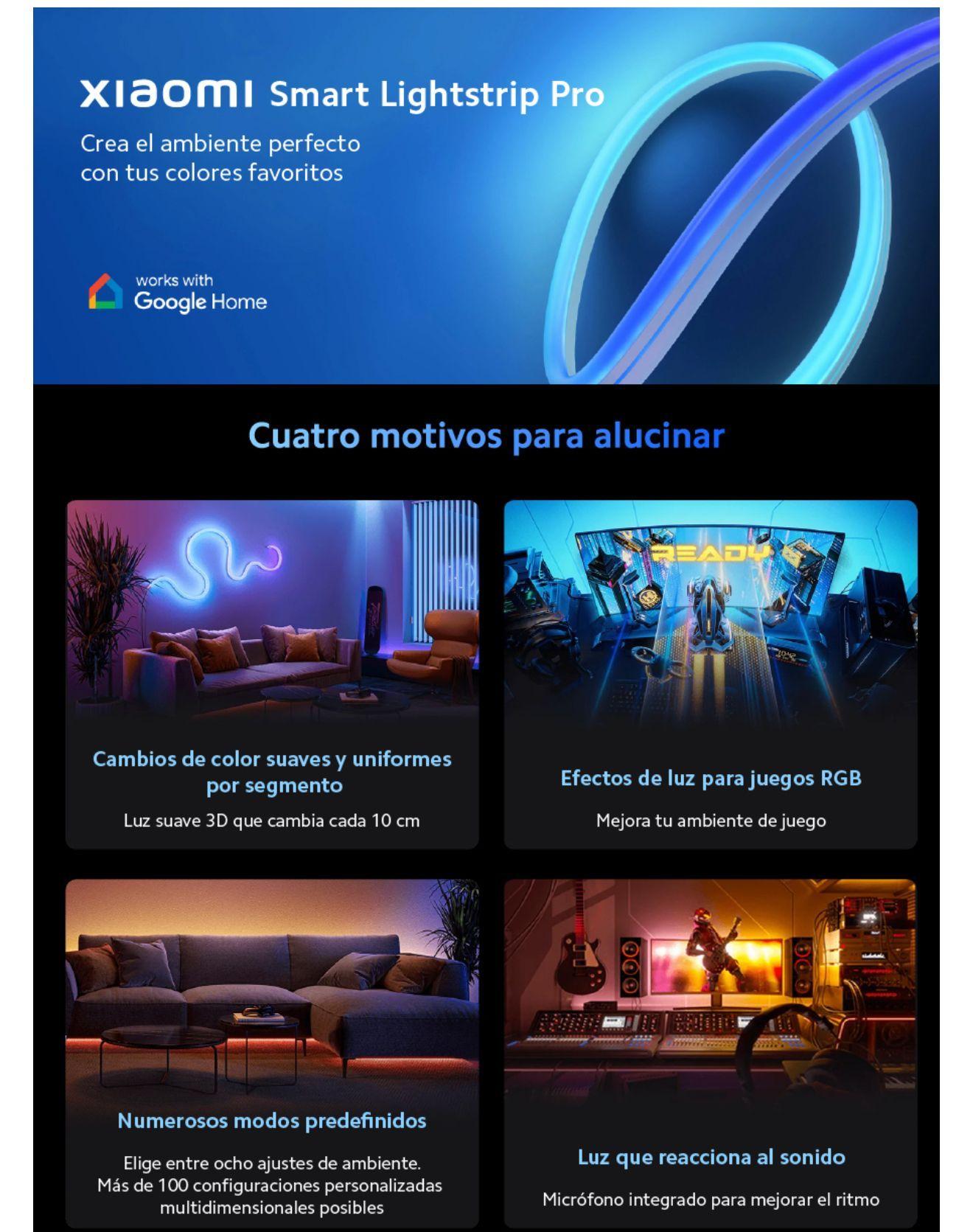 Cinta Smart LED Xiaomi Lightstrip Pro Wi-Fi 2 Mts Con fuente  Google Alexa-4