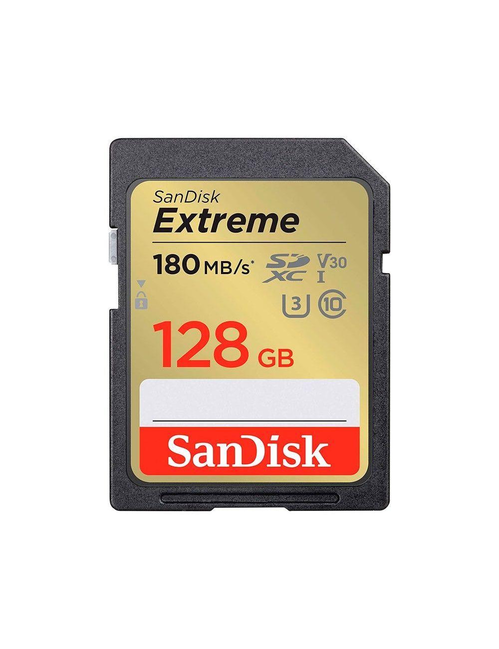 Tarjeta De Memoria Sd Uhs-i Sandisk Extreme 128GB 180 MB/S 4K V30-3
