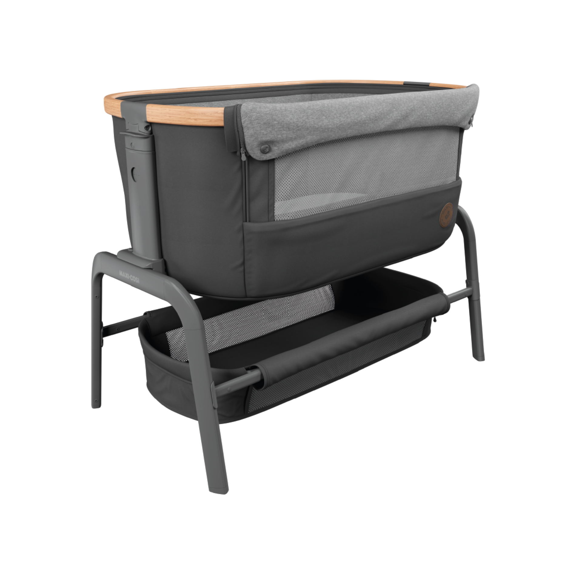 Cuna Colecho Lora Essential Grey -Cojin y Manta Proteccion-1