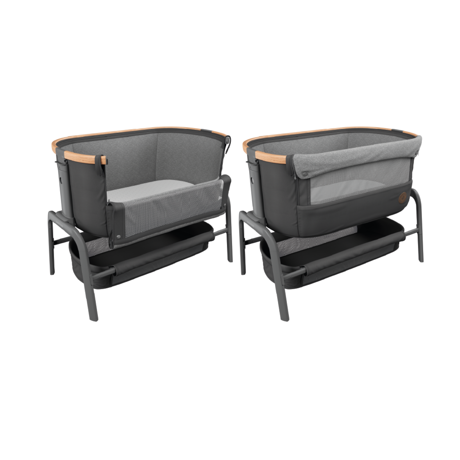 Cuna Colecho Lora Essential Grey -Cojin y Manta Proteccion-4