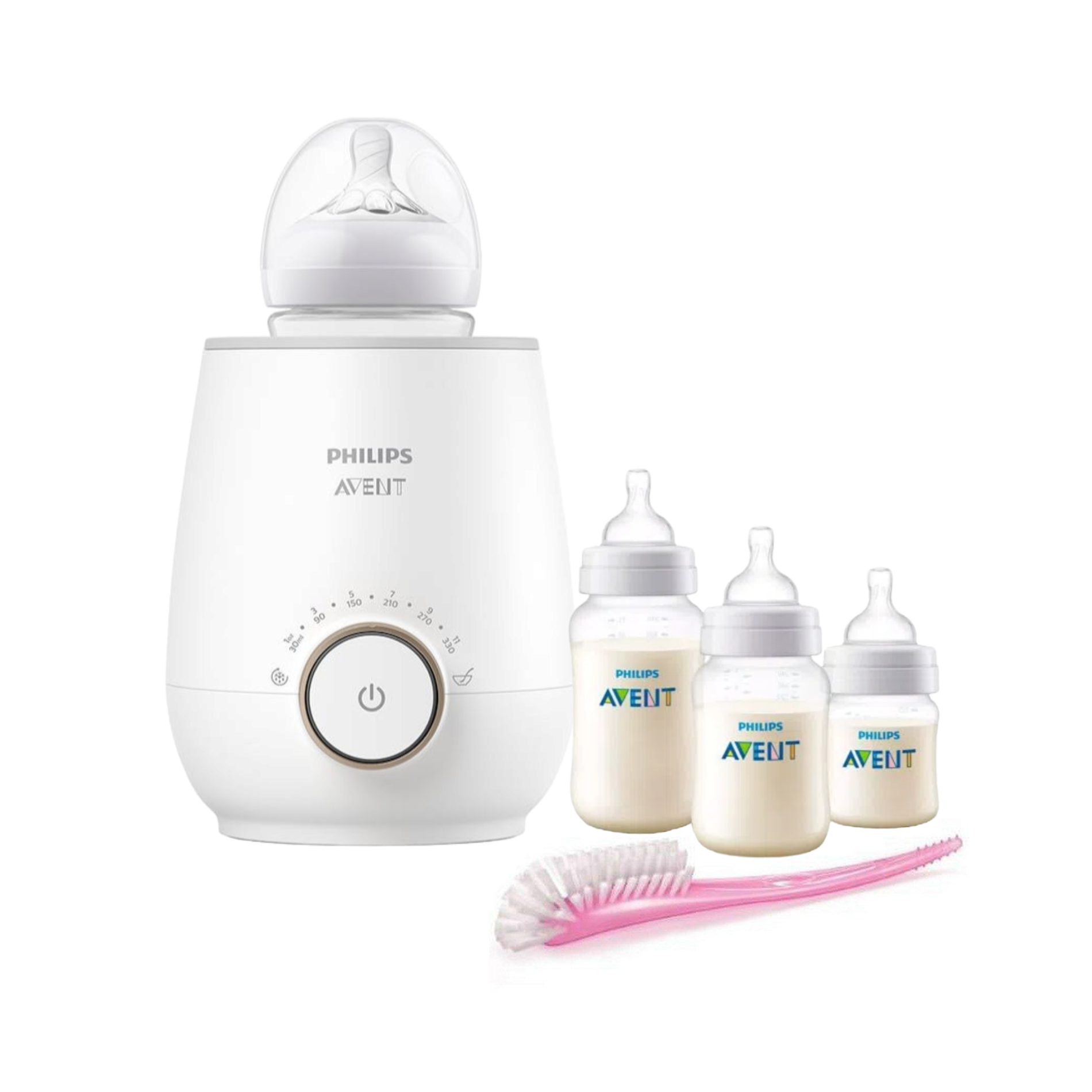 Set Calentador más 3  mamaderas anti colic y cepillo higiene-0