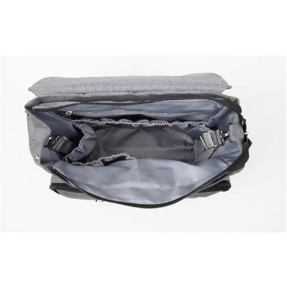 MOCHILA MATERNAL ASPEN GRIS MÁS SET  3 MAMADERAS-3