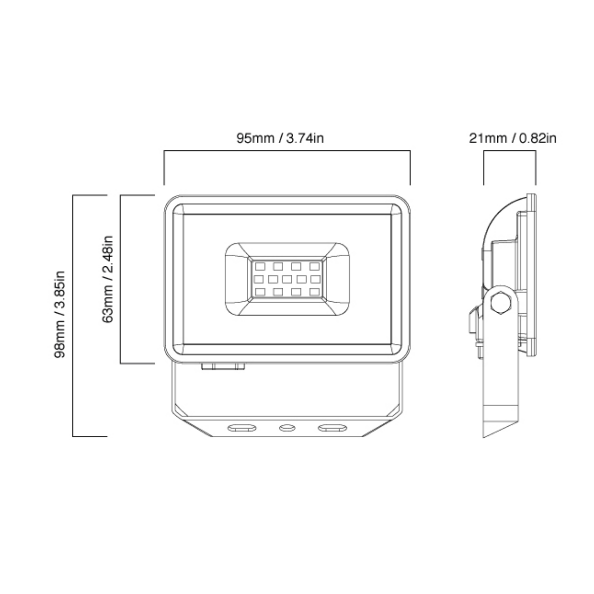 Proyector LED de Exteriores IP65,10W 900lm Blanco Cálido 220V SEC  VKB -2