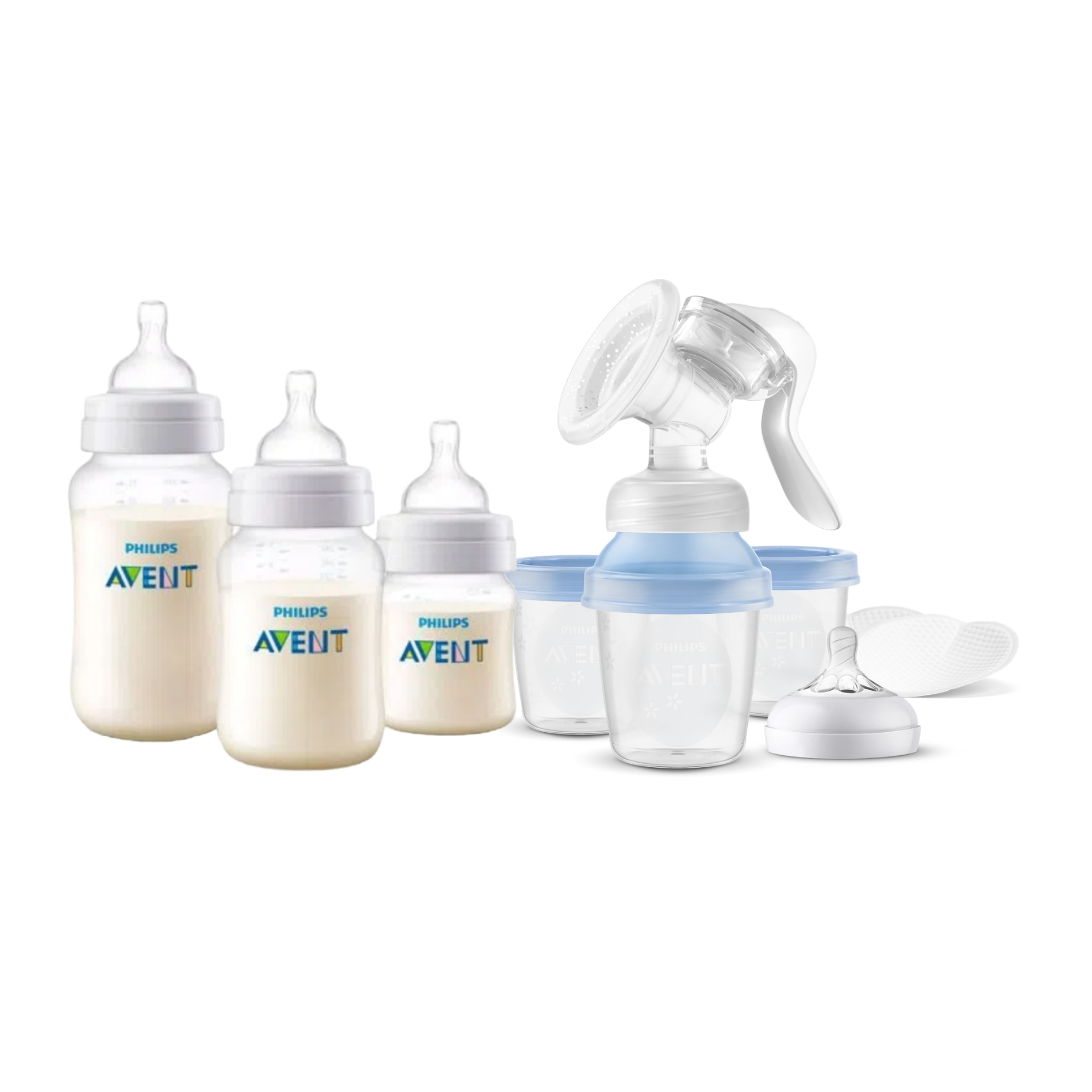 Extractor de leche manual Avent + Set de 3 mamaderas Clasicas-0