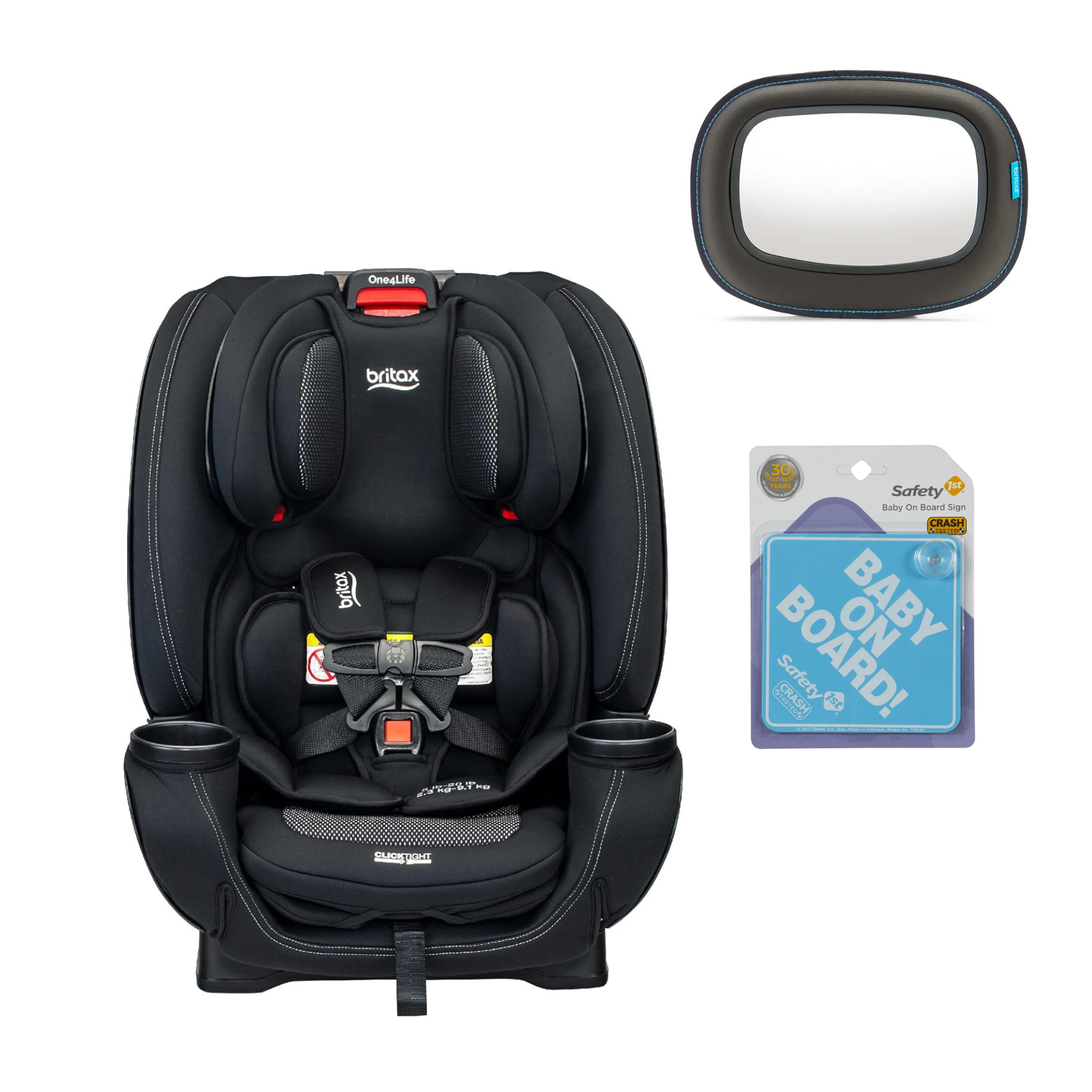 Silla auto One4life Carbón Clicktight - Espejo - Letrero-0