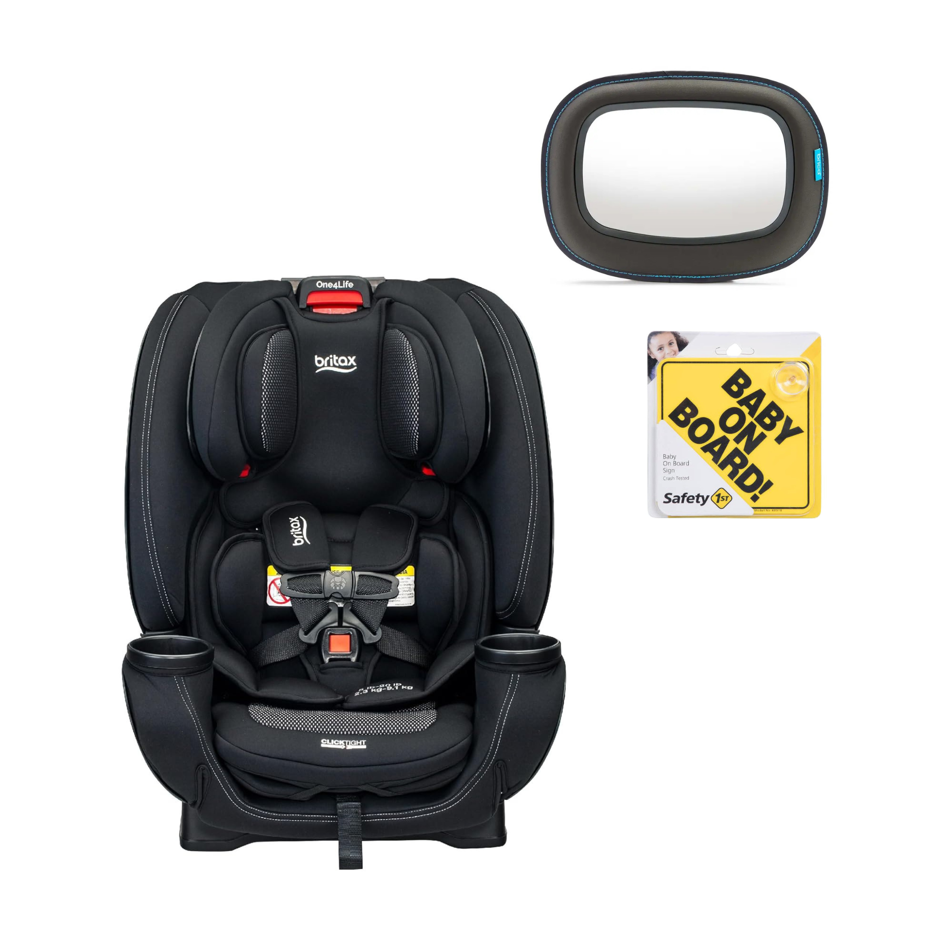 Silla auto One4life Carbón Clicktight - Espejo - Letrero-0