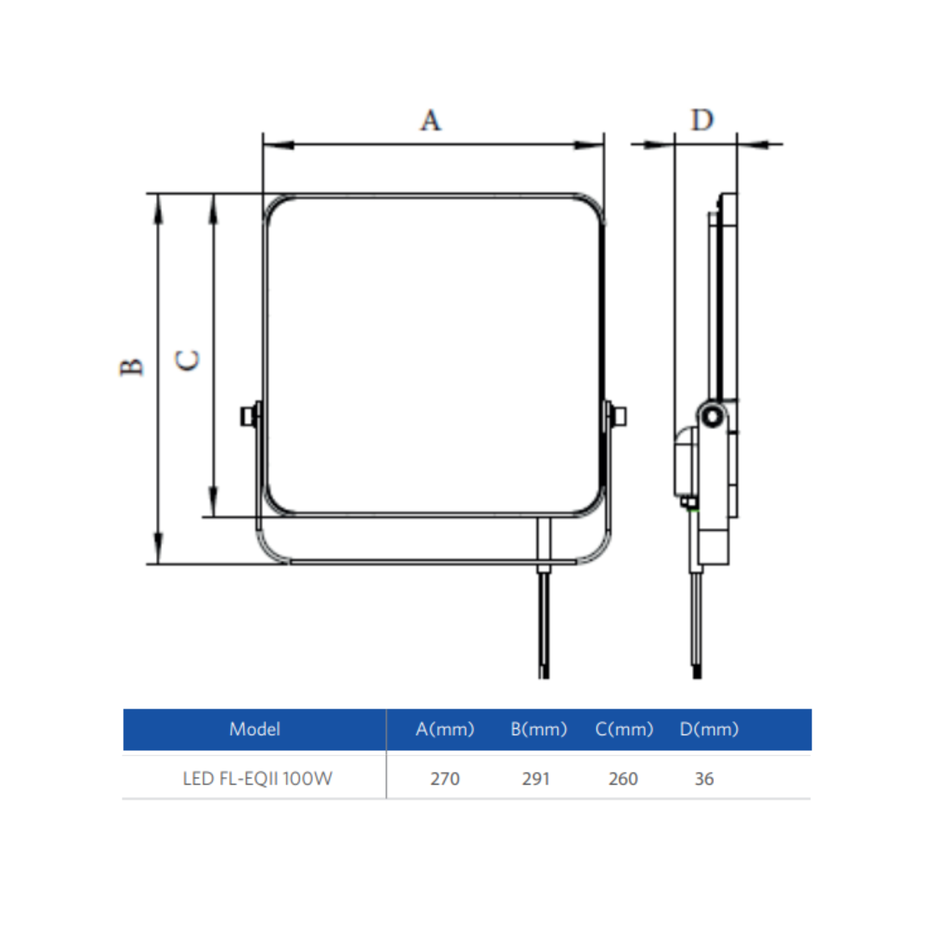 Proyector LED Floodlight-EQII 100W-5700-GY-GP OPPLE -1
