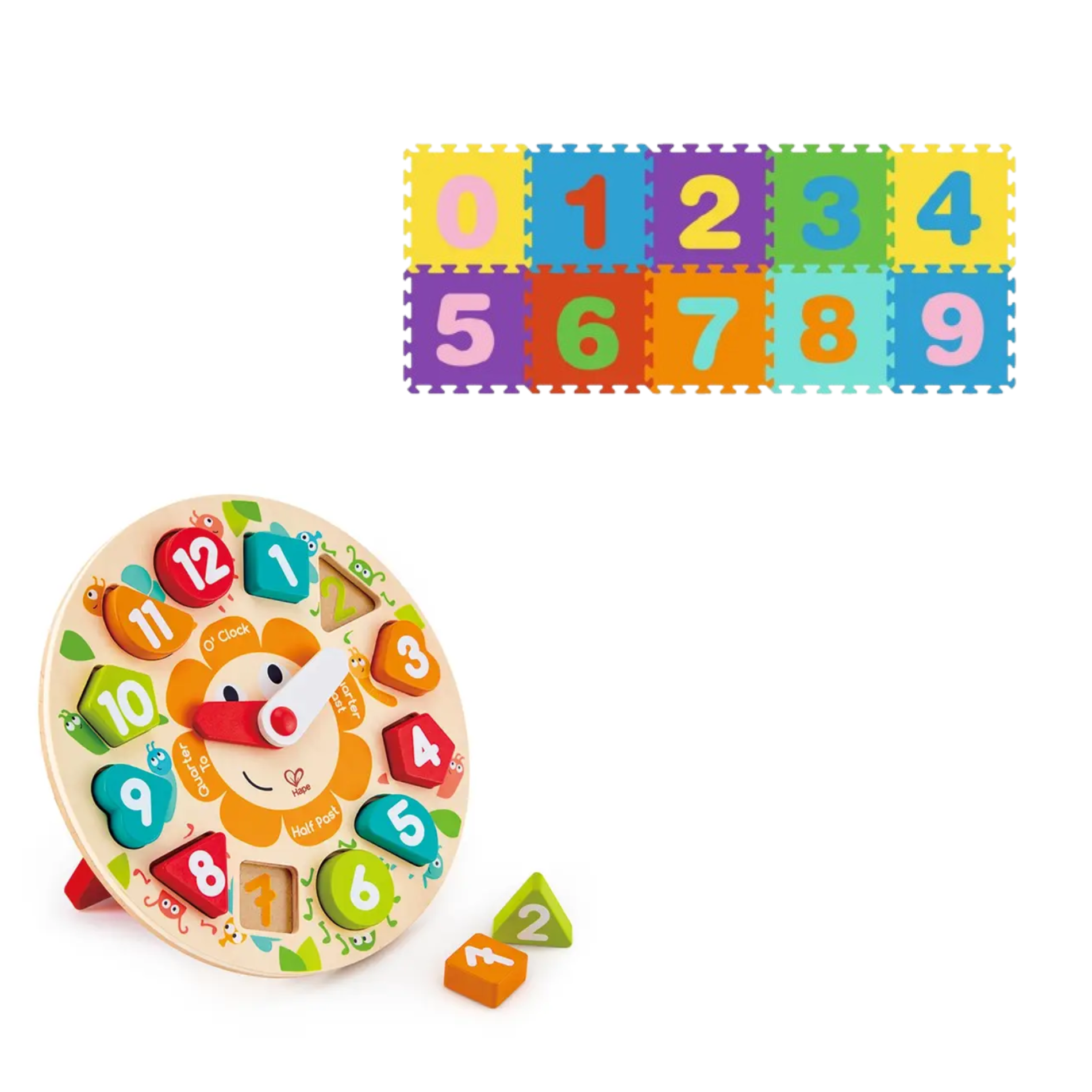 Reloj didáctico Multicolor Desarrollo más Alfombra puzzle-0