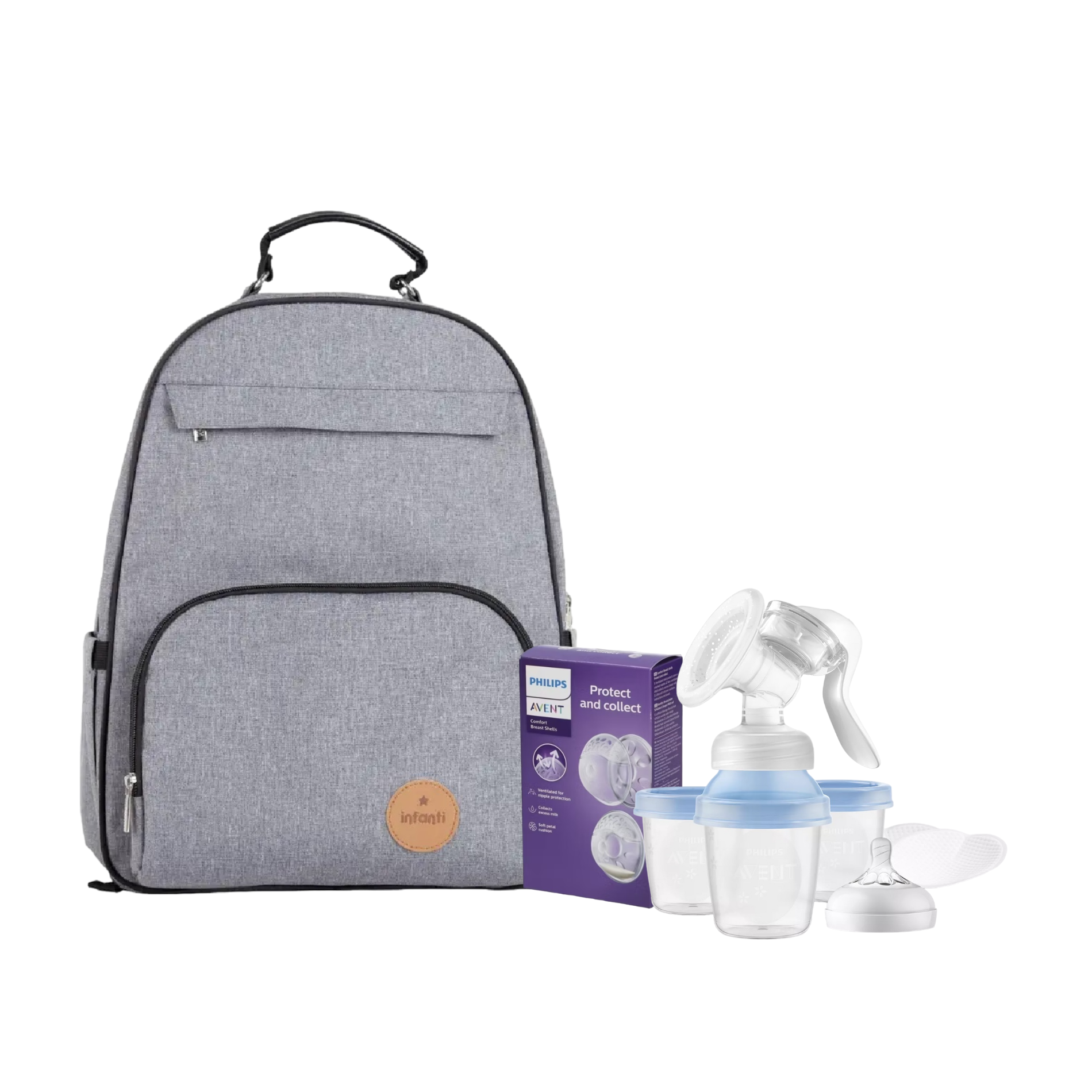 Mochila maternal  + extractor de leche + Amapolas-0