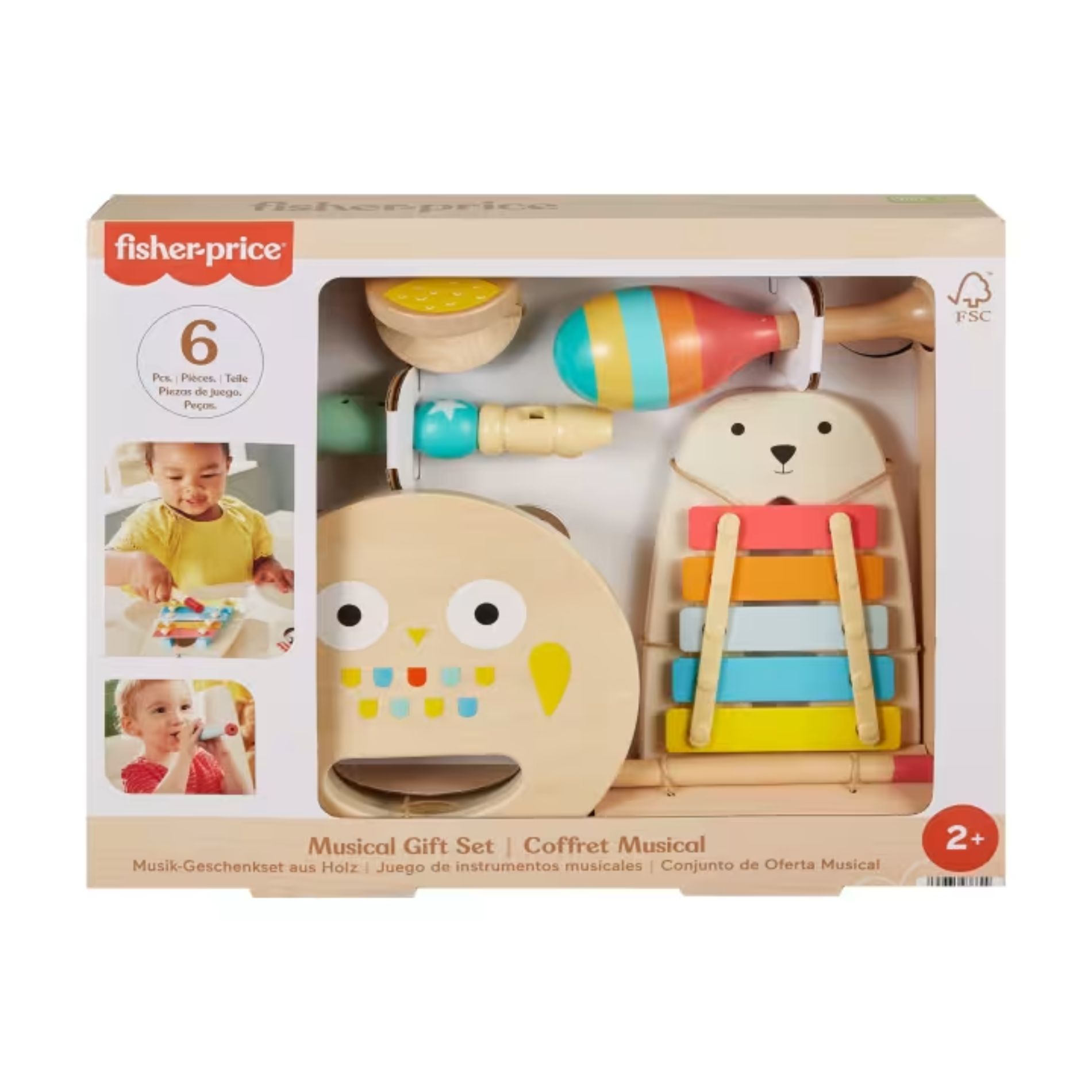 Set Musical Fisher-price , Juego Creativo 6 Piezas De Madera-4
