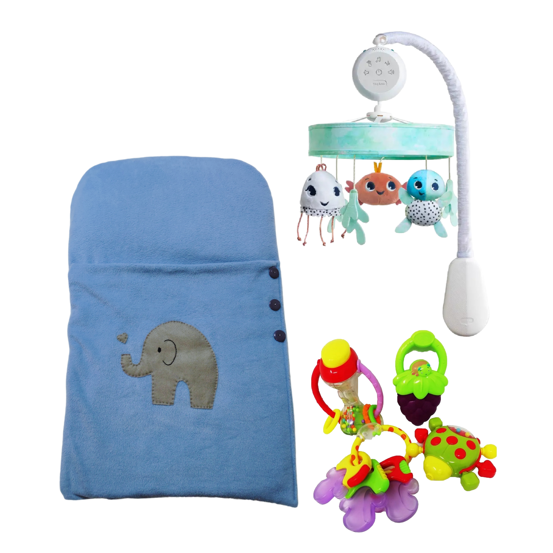 Saco de dormir + Móvil Atesora El Océano + 4 sonajas-0