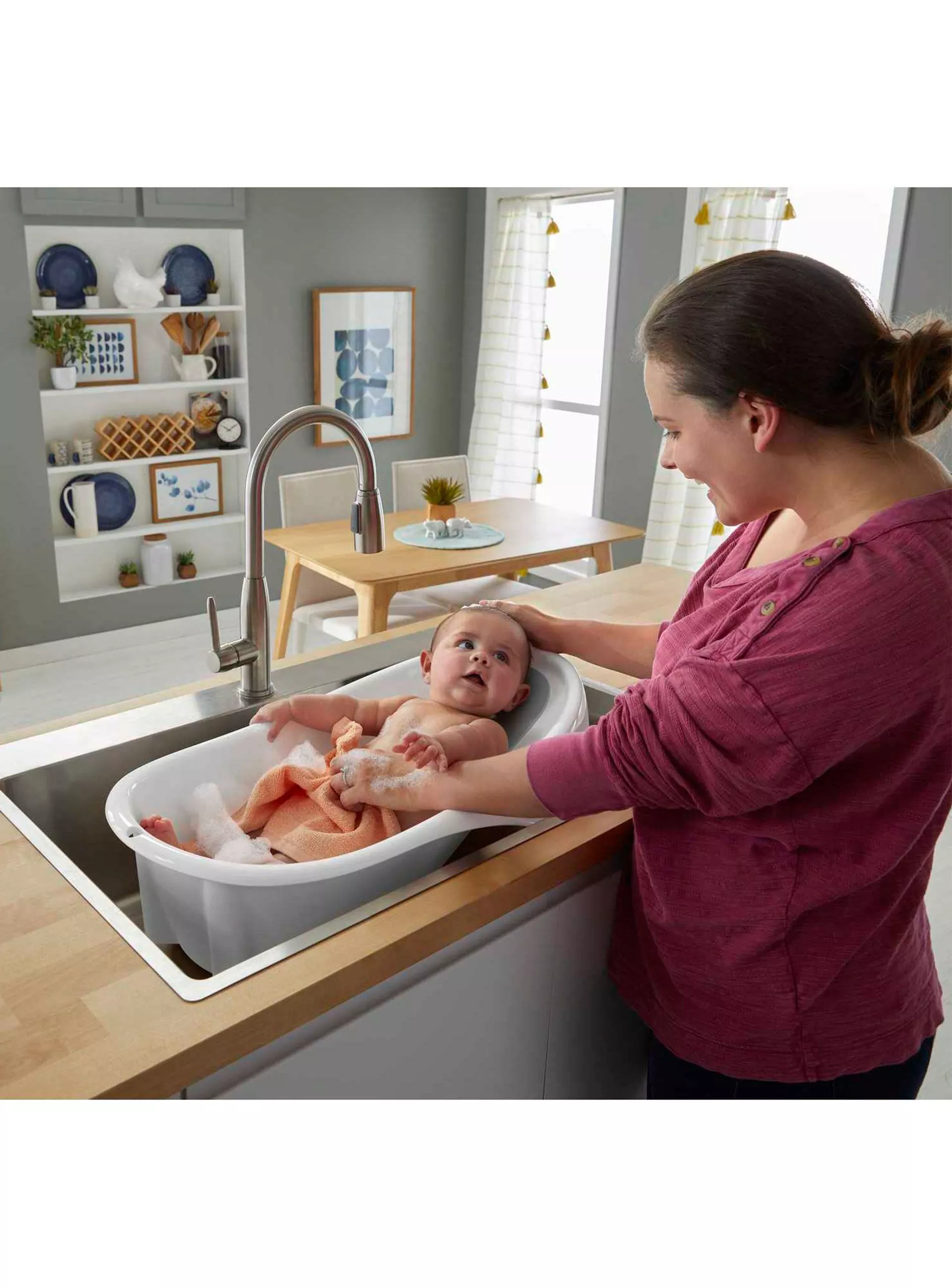 Bañera con respaldo blanco Fisher Price, color blanco-4