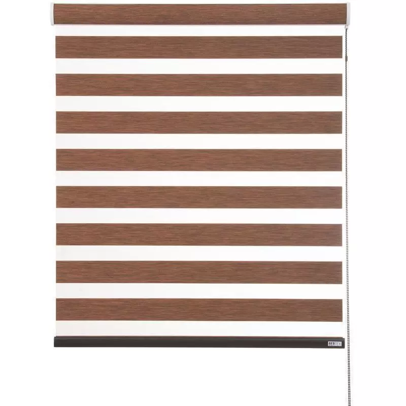 Cortina Roller Dúo Traslúcido 140x235cm Café Claro-1