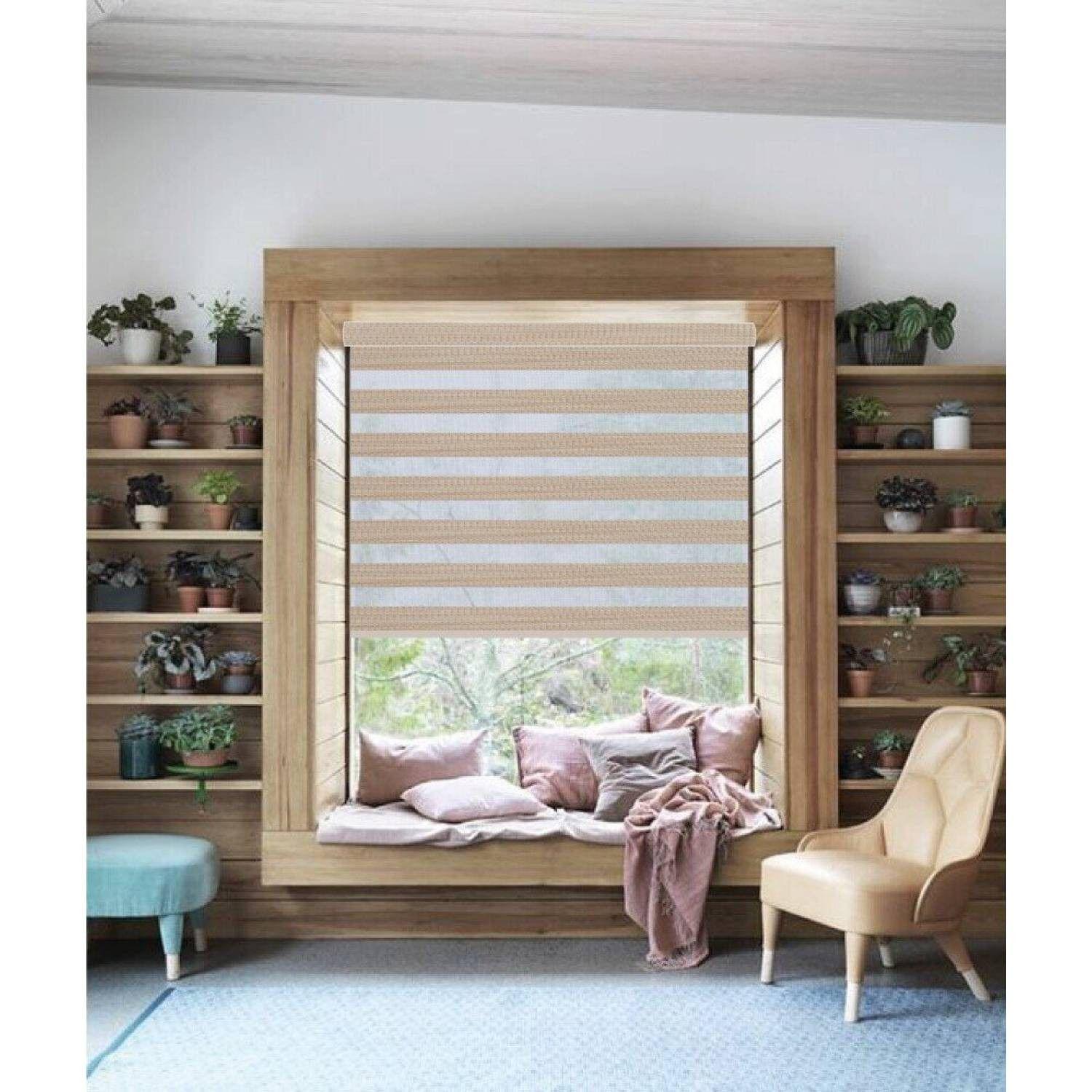 Cortina Roller Dúo Traslúcido 160x235 cm Beige-4