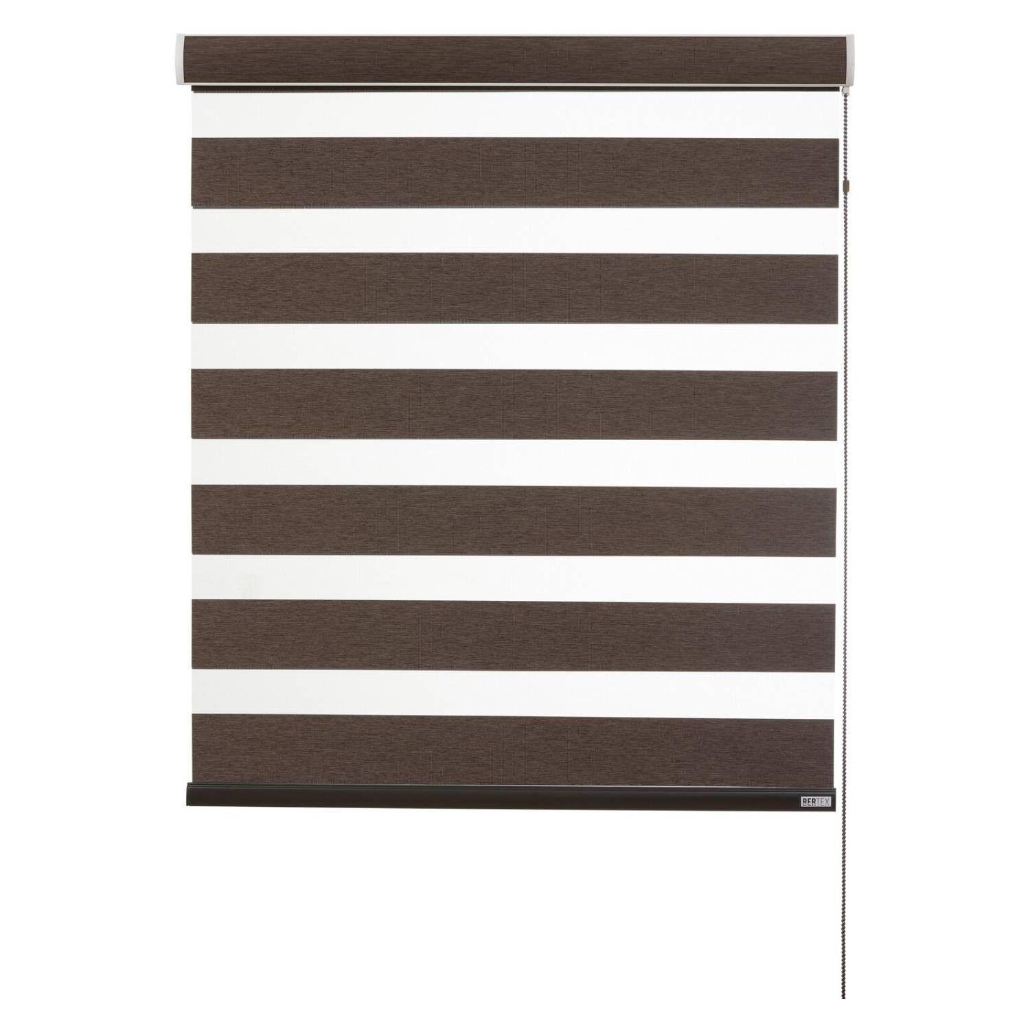 Cortina Roller Dúo Blackout 110x235 cm Café Oscuro Bertex-0