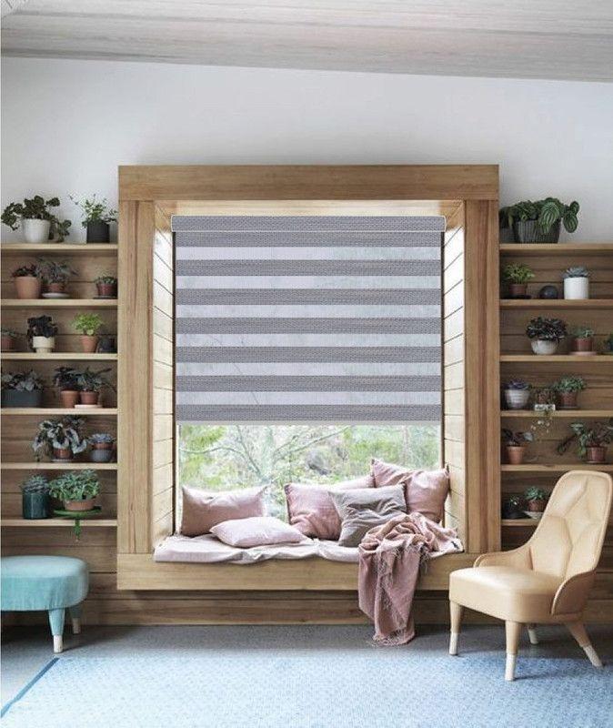 Cortina Roller Dúo Traslúcido 85x170cm Gris Claro-4