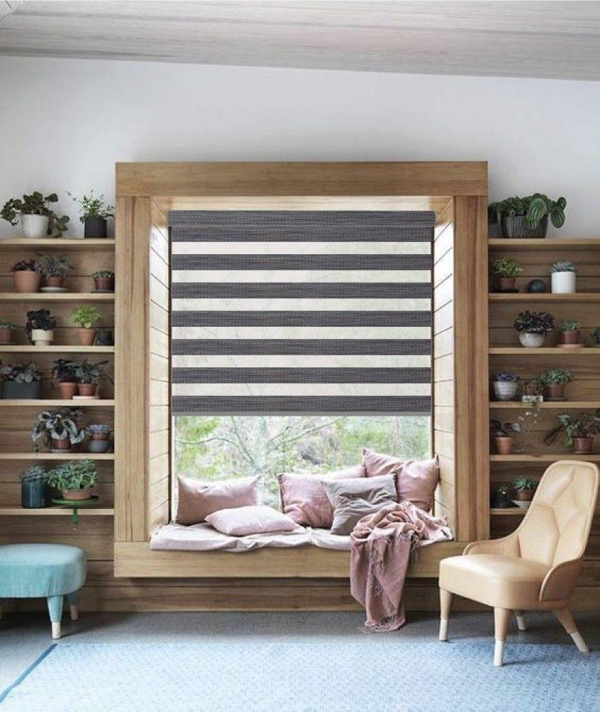Cortina Roller Dúo Blackout 140x170 cm Gris Oscuro-2