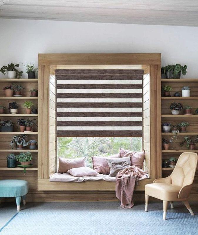 Cortina Roller Dúo Blackout 115x170 cm Café Oscuro-4