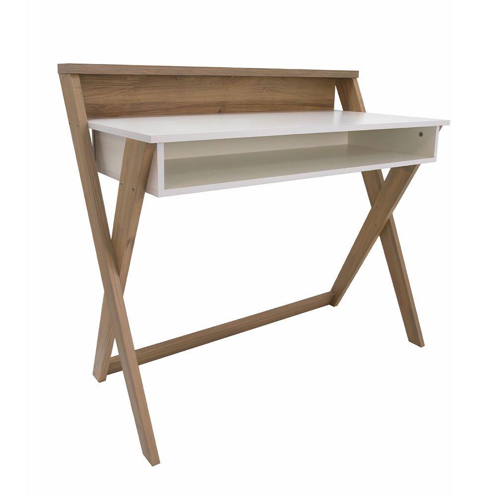 Escritorio Crux con patas de madera maciza-3