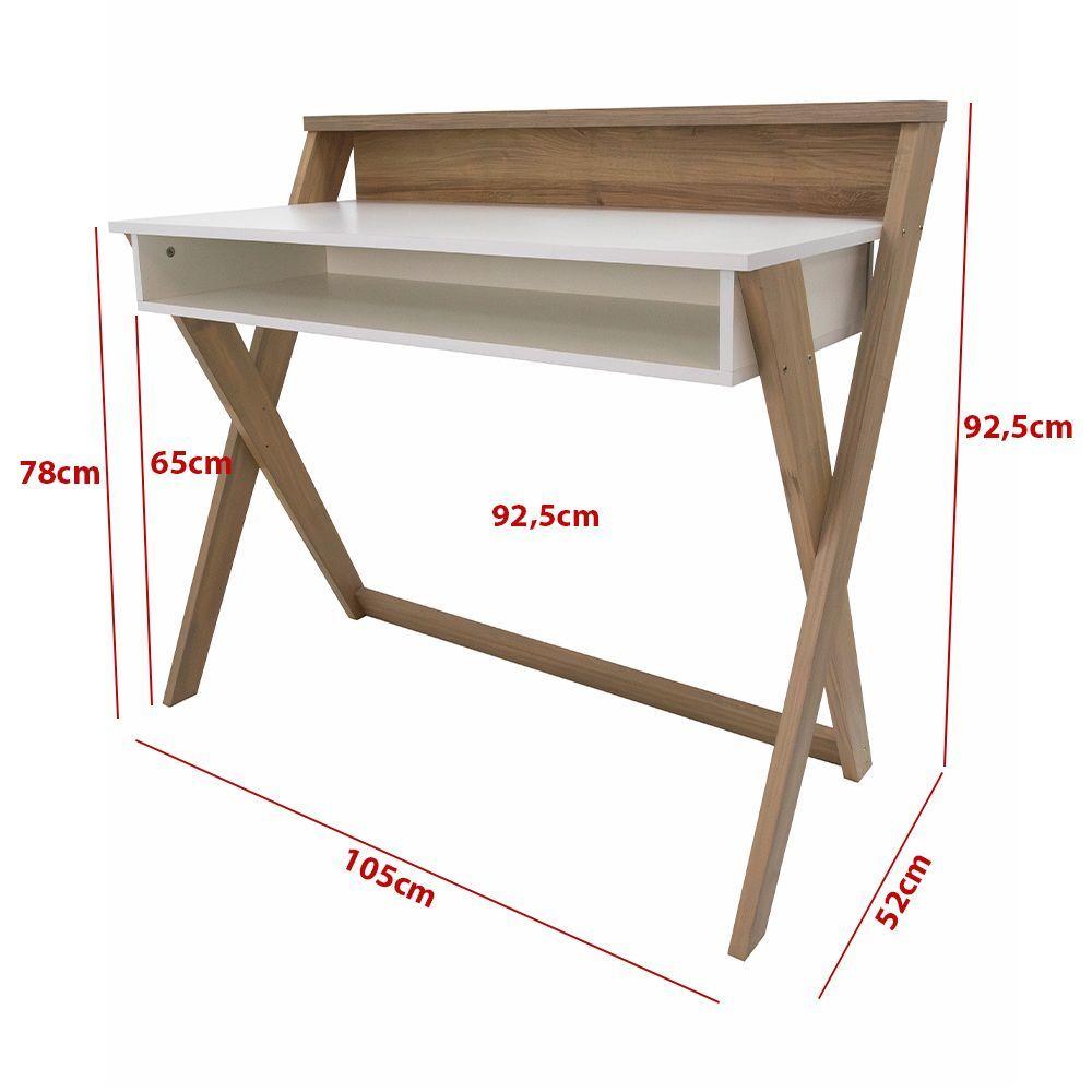 Escritorio Crux con patas de madera maciza-4