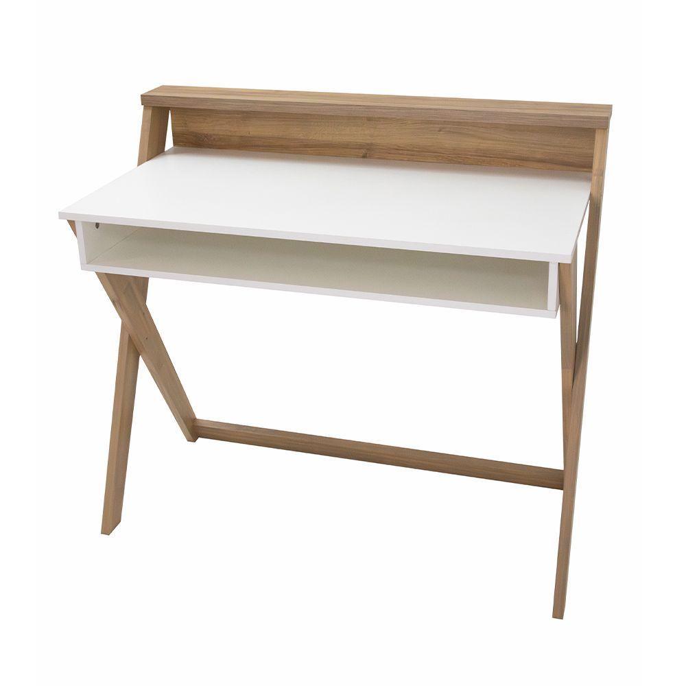 Escritorio Crux con patas de madera maciza-2