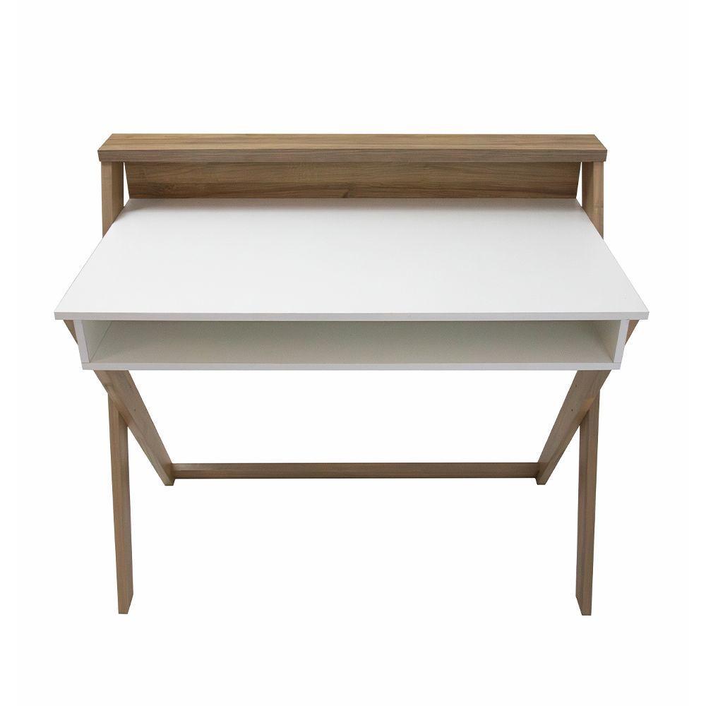 Escritorio Crux con patas de madera maciza-3