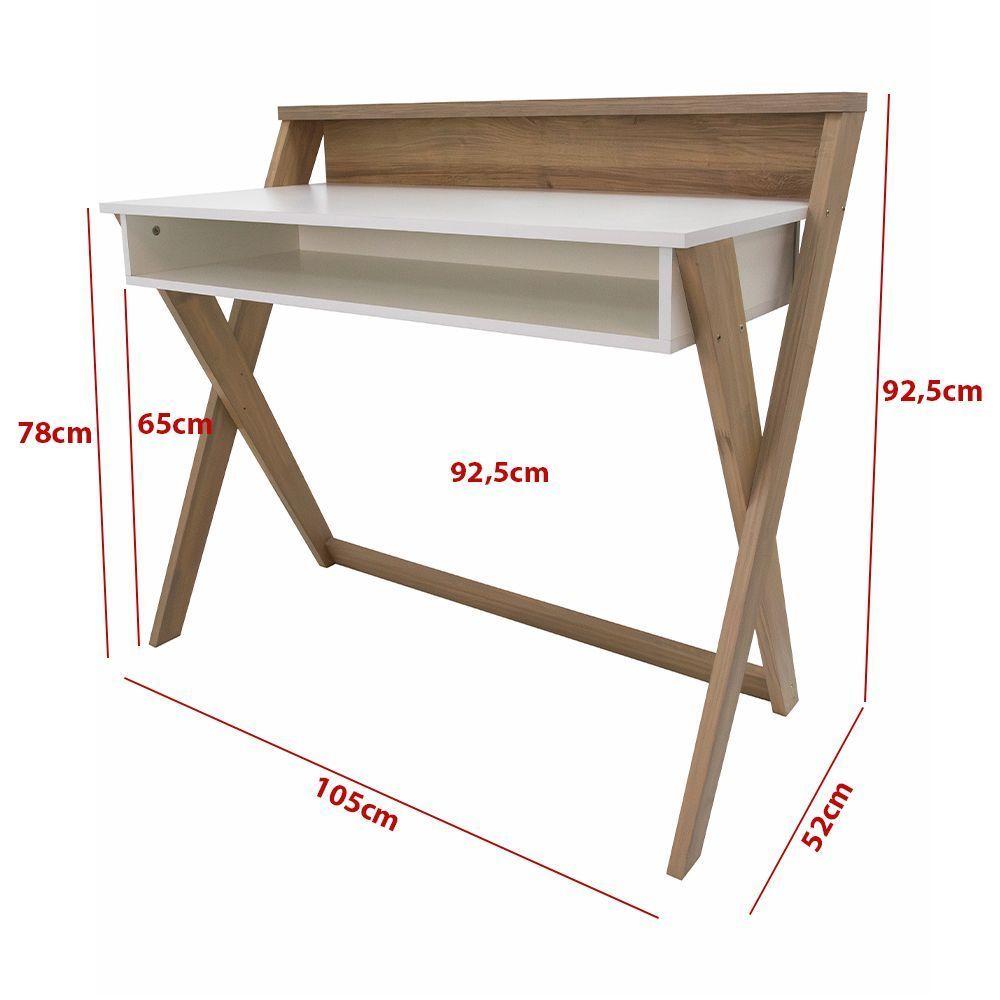 Escritorio Crux con patas de madera maciza-5