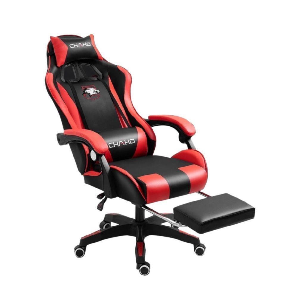 Silla Gamer Masajeador Lumbar y Apoya Pies-0