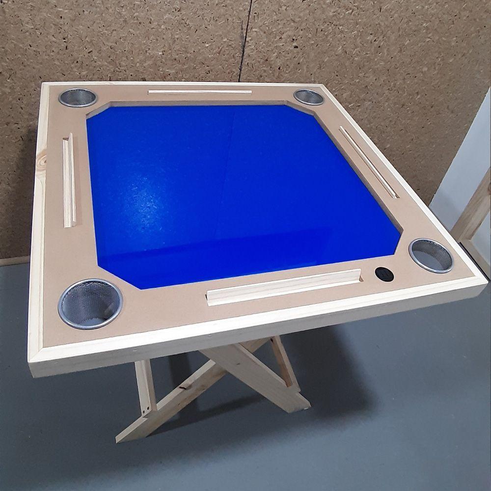 Mesa de domino 79cm x 79cm color azul - generico-4