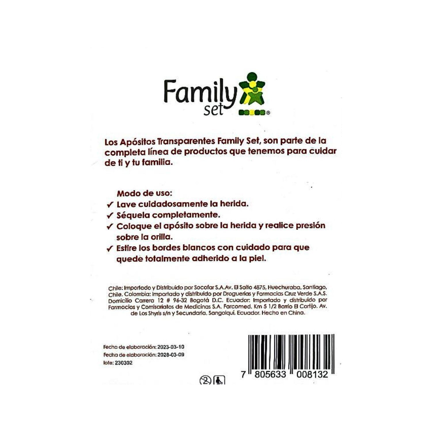 Apósito Transparente 6cm X 7cm 3 Unidades Family Set Original-1