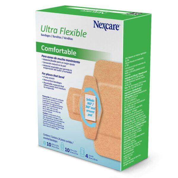 Nexcare Banditas Ultra Flexible Confortables Tamaño Surtido 24 Unidades-0