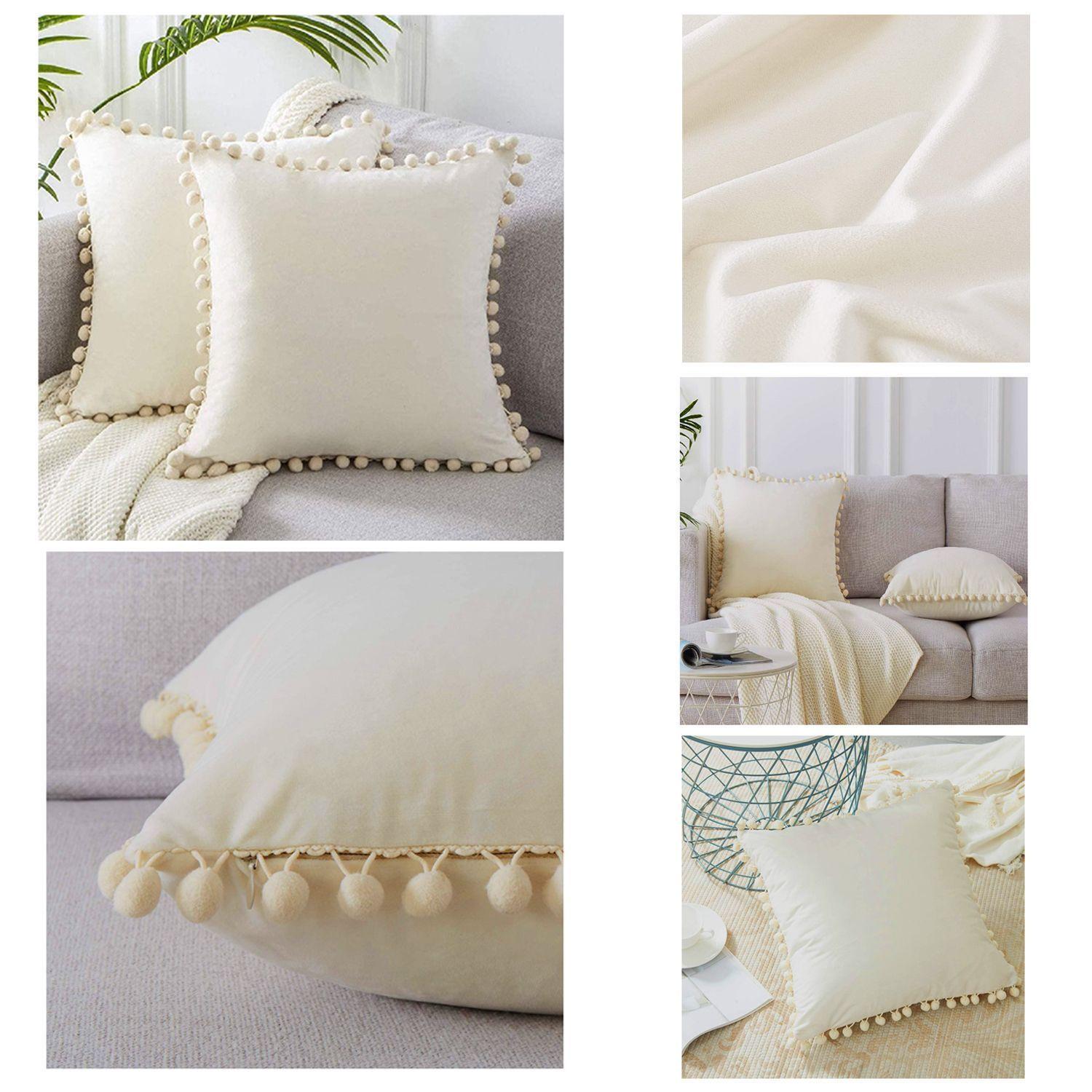 Pack 2 Funda De Cojin Terciopelo Velvet Con Pompon-0