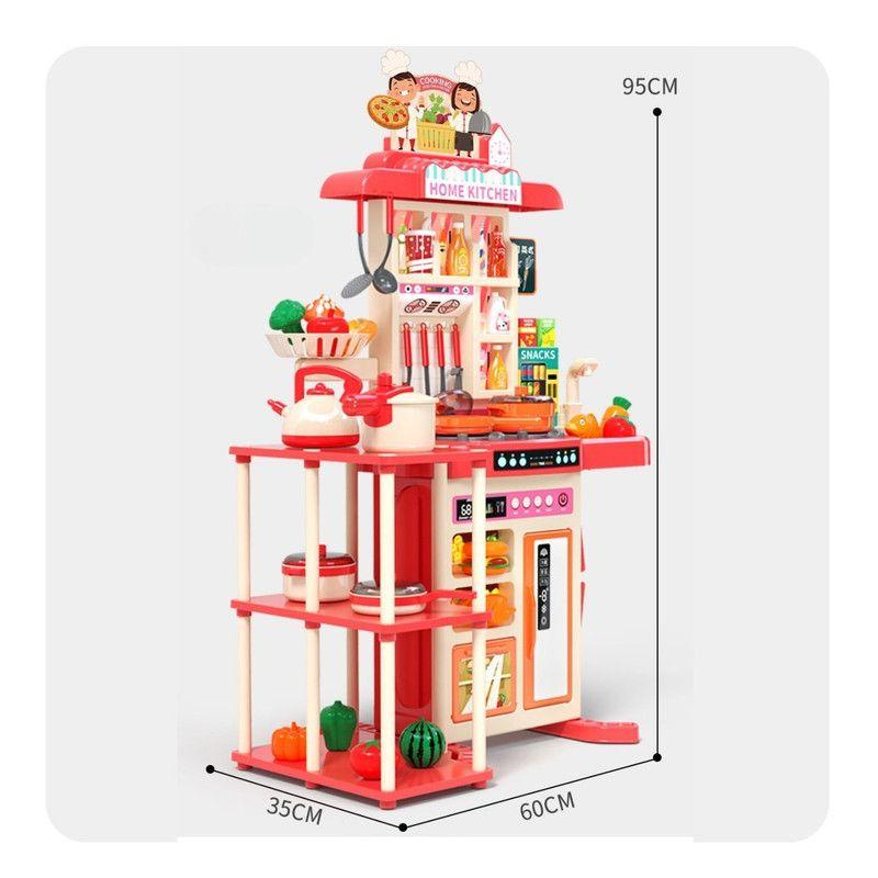 Cocina De Juguete Grande 95 Cm 73 Piezas Con Luz Y Sonido-2