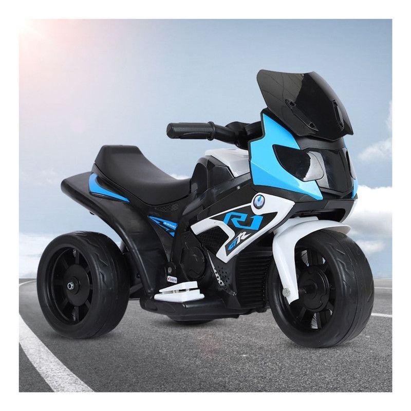 Moto Eléctrica Cool con Tres Ruedas Infantil Celeste-2