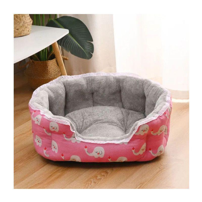 Cama Antiestrés Ultrasuave Mascotas para Perros y Gatos 65cm Rosa-2