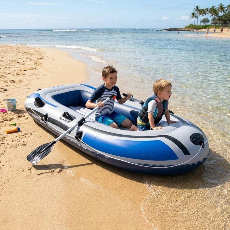 Bote Inflable Para 2 Personas Con Remos Y Bomba De Aire Manual-1