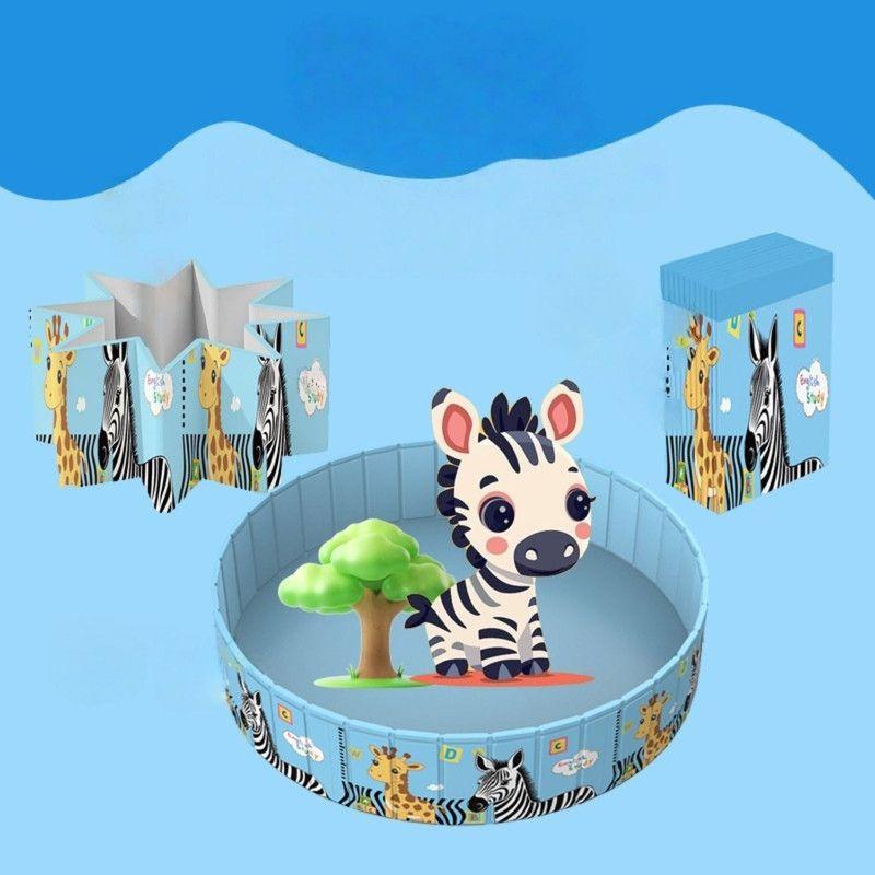 Piscina Plegable Niños 4 en 1 PVC Duro 120x45cm No Inflable-3