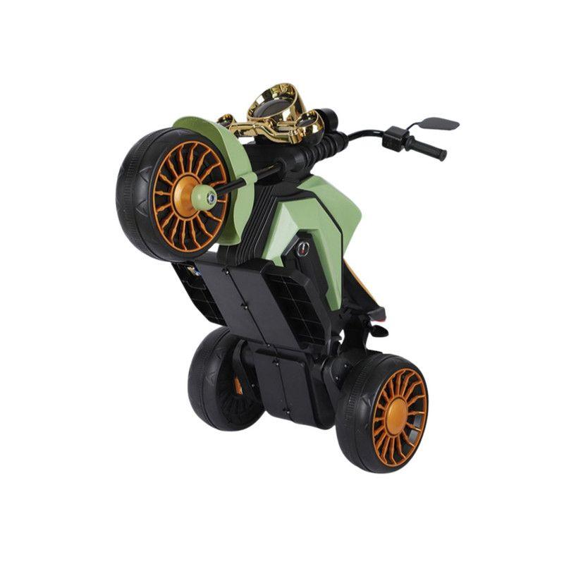 Motocicleta Eléctrica Infantil Clásica Verde-2