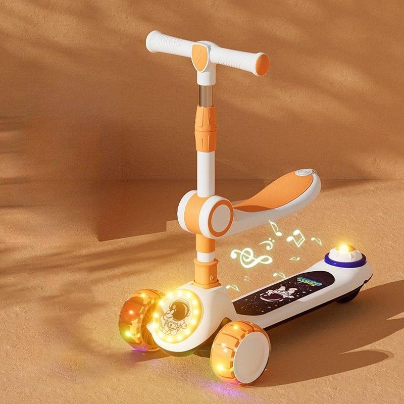 Scooter 2 En 1, Rueda Con Luz Y Sonido, Spaceman Naranjo-4