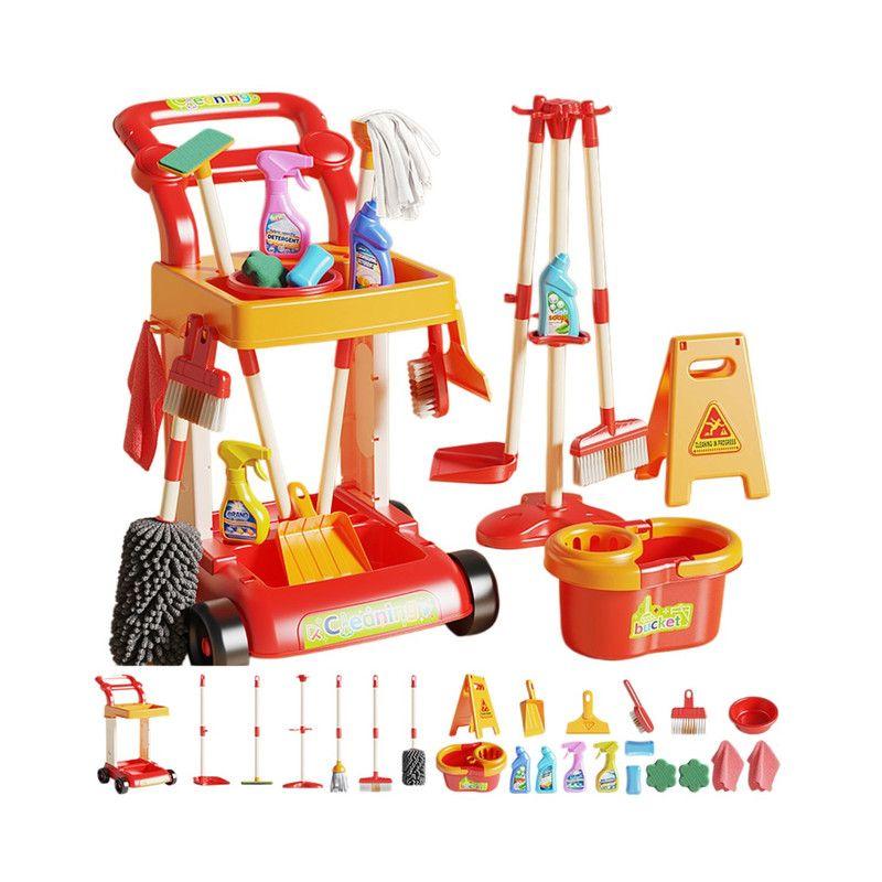 Set De Limpieza Infantil Con Carrito 32 Piezas Rojo a $18.990
