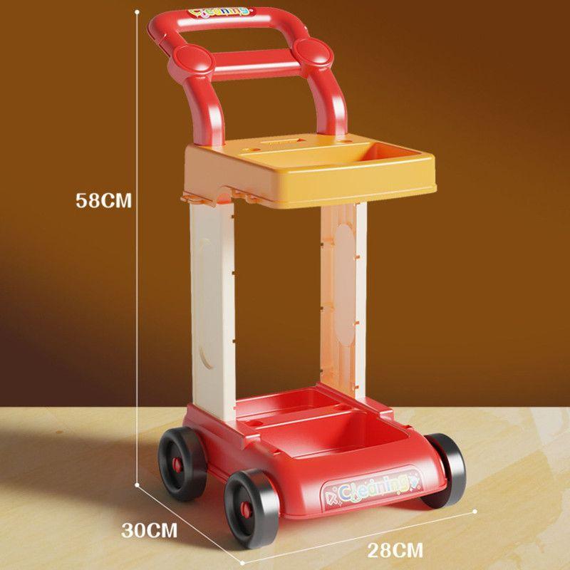 Set De Limpieza Infantil Con Carrito 32 Piezas Rojo-2